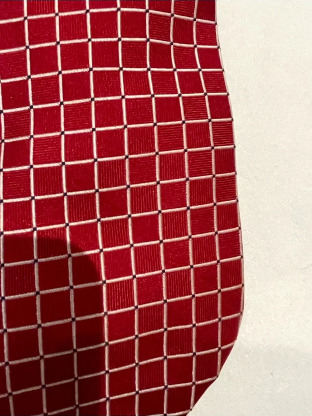 346 Brooks Brothers Red Grid-Pattern Tie - Classic Office & Event Accessory